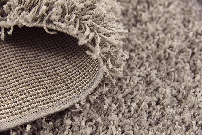Unique Loom Solid Shag Collection Area Rug (8' Square, Cloud Gray)
