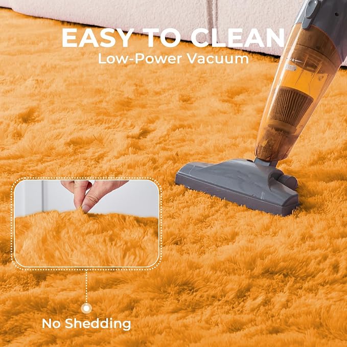OPPODREAM 5x7 Orange Rugs for Bedroom, Ultra-Soft Fluffy Area Rugs for Living Room, 5 x 7 Shag Carpet for Nursery, Kids, Girl, Boy, Baby, Plush, Fuzzy, Shaggy, Cute Home Decor
