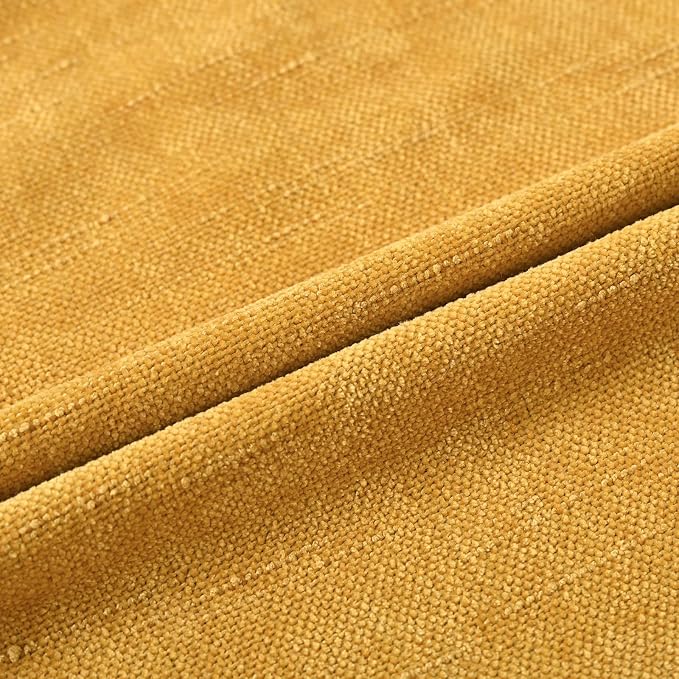 Set of 4 Soft Textured Decorative Throw Pillow Covers 22x22 Inch Cozy Farmhouse Cushion Cover Square Accent Pillow Cases for Bed Couch Sofa Living Room, Mustard Yellow