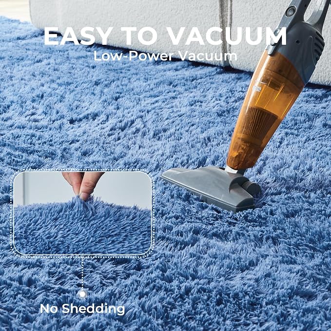OPPODREAM 5x7 Blue Rugs for Bedroom, Ultra-Soft Fluffy Area Rugs for Living Room, 5 x 7 Shag Carpet for Nursery, Kids, Girl, Boy, Baby, Plush, Fuzzy, Shaggy, Cute Home Decor