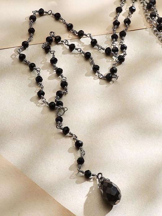 Sacina Gothic Layered Black Red Choker, Dainty Y Necklace, Bead teardrop Choker, Gothic Goth Necklace, Christmas Jewelry Gift for Women