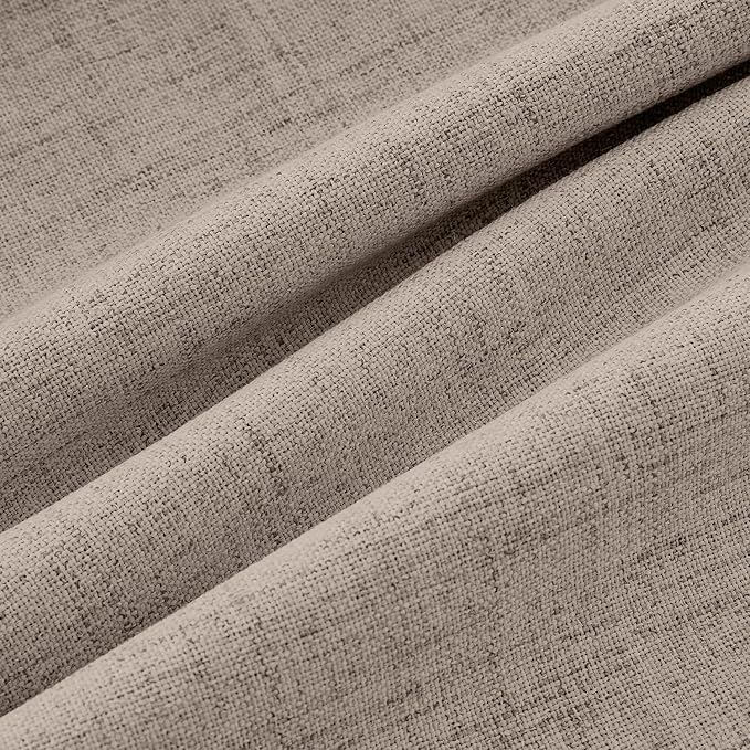 MIULEE 100% Blackout Linen Curtains for Bedroom 42 x 84 Inch 2 Panels | Thermal Insulated, Room Darkening Drapes for Living Room, Back Tab Rod Pocket Pinch Pleated, Solid Luxury Decor
