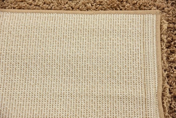 Unique Loom Solid Shag Collection Area Rug (2' 7" x 10' Runner, Sandy Brown)