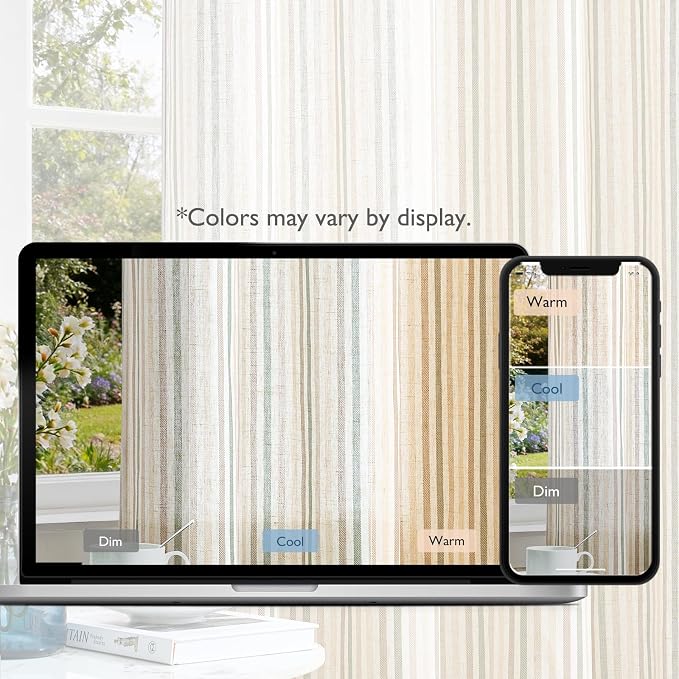 Vangao Linen Stripe Nursery Curtains for Kids Tickingstripe Light Filtering Window Curtains Colorful Pinstripe Printed Drapes 63 Inches Long for Living Room Boys Bedroom Colorful Green 2 Panels