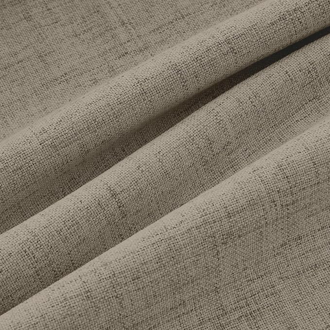 MIULEE 100% Blackout Linen Curtains 42 x 84 Inch Faux Linen 2 Panels | Thermal Insulated, Room Darkening Drapes for Bedroom Living Room, Back Tab Rod Pocket Pinch Pleated, Solid Luxury Decor