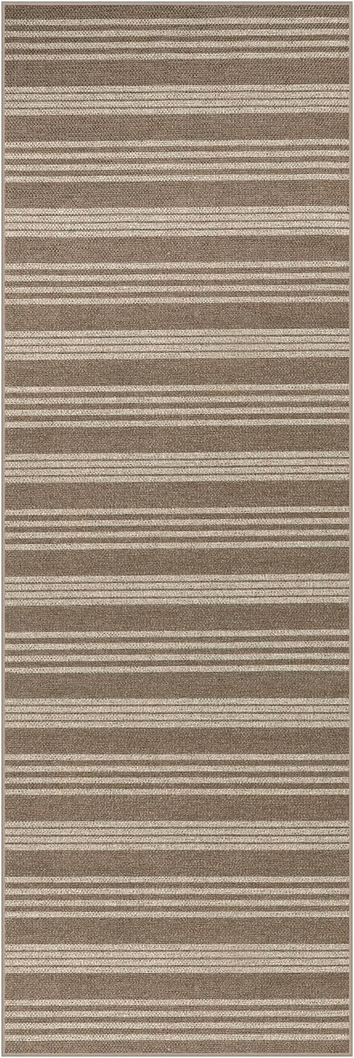 Lahome Striped Easy Jute Kitchen Runner Rug, 2x6 Washable Rugs for Entryway | Indoor Outdoor Non Slip Hallway Runners, Modern Farmhouse Neutral Carpet for Entry Laundry Room Front Porch, Khaki