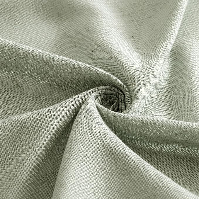 MIULEE Sage Linen Curtains 108 Inch Length 2 Panels for Bedroom Living Room,Green Soft Thick Linen Textured Window Drapes Semi Sheer Light Filtering Back Tab Rod Pocket Burlap Look Decor