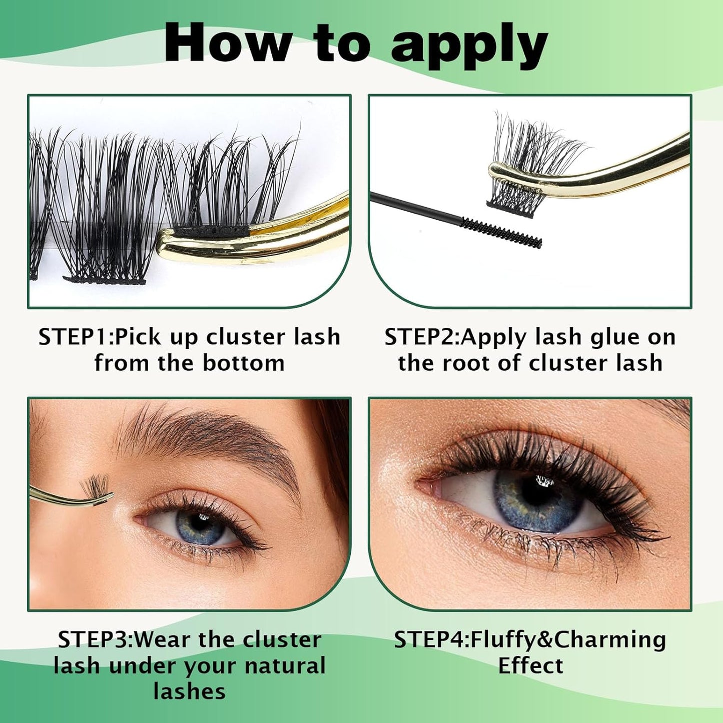 Lash Clusters,96 Pcs Cluster Lashes D Curl 16mm DIY Lash Extensions Eyelash Clusters,KEYYOU Volume Wispy Individual Lashes Soft&Comfortable Easy DIY at Home(Y05,D-16mm)