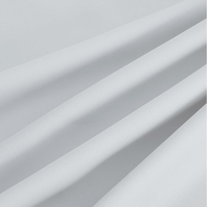 NICETOWN Greyish White Ring Top Panels - Thermal Insulated Shades for Nursery, Kids Room, Yard, Closet, Garage - Breathable Fabric, Privacy Assured, 2 Panels, W52 x L95
