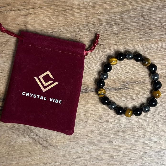 Crystal Vibe - Healing Crystal Bracelet for Women & Men | Natural Gemstone Bead Bracelet | Adjustable Handmade Energy Stone Bracelet | Bracelet for Meditation, Yoga & Daily Wear | Multiple Types