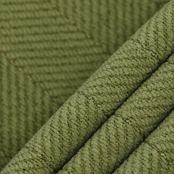 ZWJD Olive Green Pillow Covers 26x26 Set of 2 Chenille Throw Pillow Covers with Elegant Design Soft and Luxurious Decorative Throw Pillows for Couch, Bed, and Home Decor