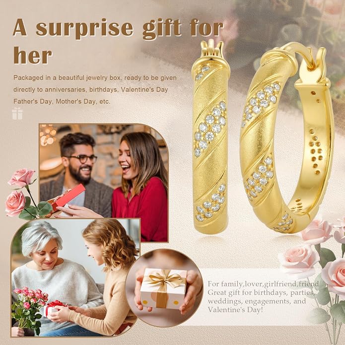 Gold Dainty Hoop Earrings for Women Hypoallergenic Lightweight 14K Gold Huggie Earrings Jewelry Valentines Day Gifts for Wife Girlfriend Her