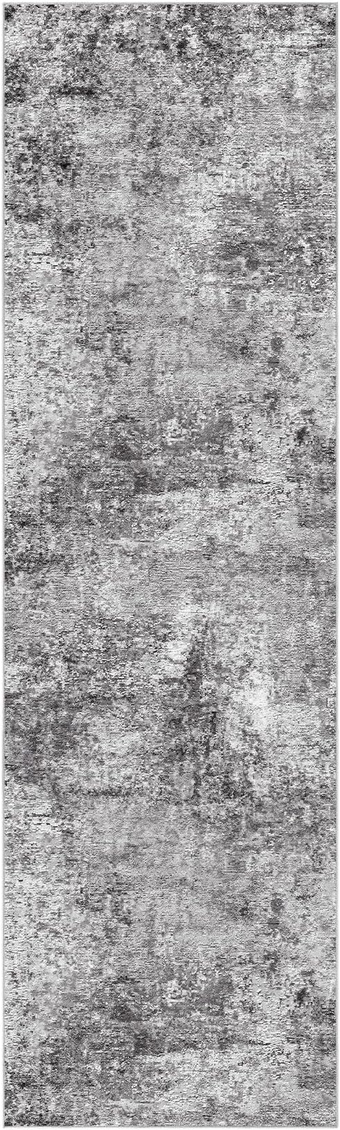 DMOYEST 3x10 Washable Runner Rug for Hallway: Soft Neutral Modern Abstract Low Pile Rug Indoor - Carpet for Bedroom Dining Room Kitchen Entryway - Grey
