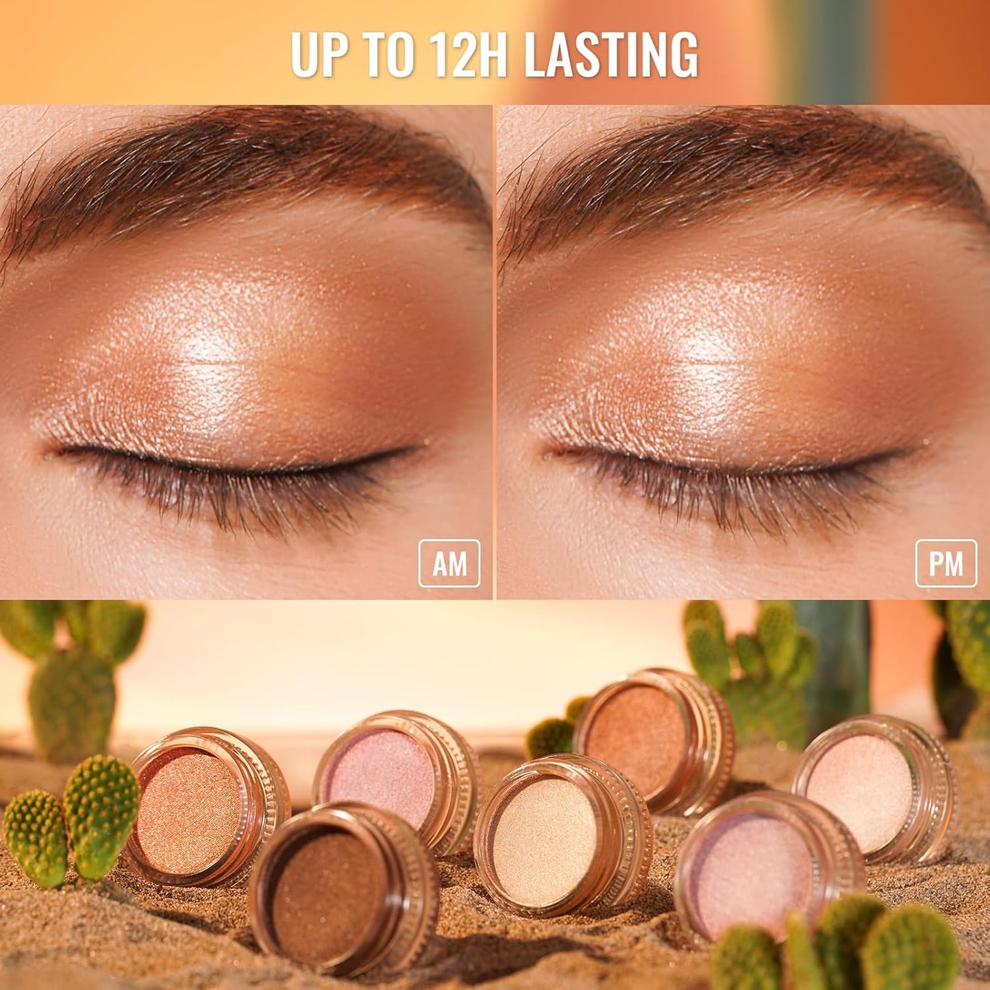 Oulac Shimmer Cream Eyeshadow also for Highlighter Blendable Eye Shadow Waterproof&Long Lasting with Moisturizing Formula Soft Shimmer Eye Make-up,Vegan & Cruelty-Free,6g 24