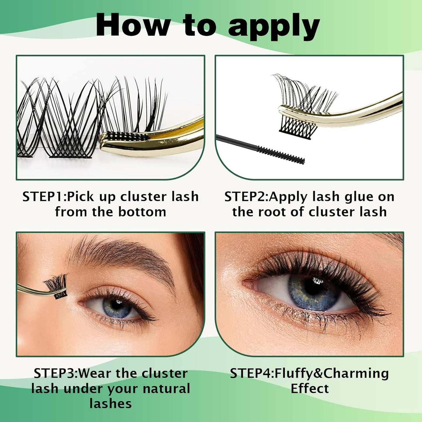 Lash Clusters,96 Pcs Cluster Lashes D Curl 14mm DIY Lash Extensions Eyelash Clusters,KEYYOU Volume Wispy Individual Lashes Soft&Comfortable Easy DIY at Home(Y13,D-14mm)