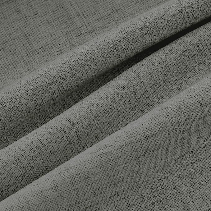 MIULEE 100% Blackout Linen Curtains 42 x 72 Inch Dark Grey 2 Panels | Thermal Insulated, Room Darkening Drapes for Bedroom Living Room, Back Tab Rod Pocket Pinch Pleated, Solid Luxury Decor