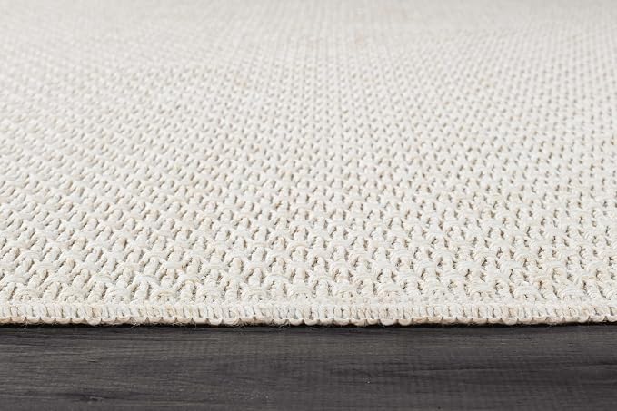 Luul Home Easy Jute Rugs 2x3 White Color Living Room Indoor Outdoor Door Mat for Farmhouse Patio and Kitchen Rug High Traffic Washable Easy to Clean Solid Boho Woven Design Outside Carpet (2 x 3)