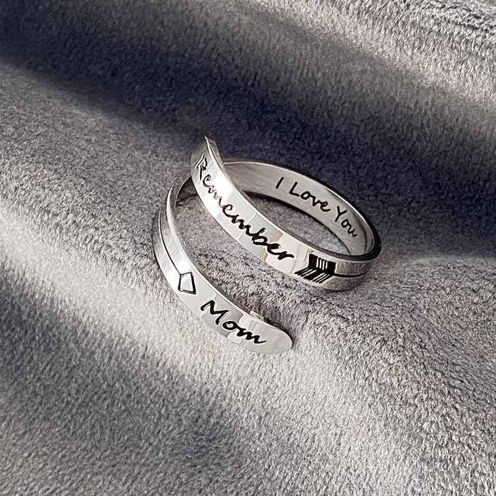 Vrycot Adjustable silvery Inspirational Stainless Steel Adjustable Bands Cool Stacking Opening Gift for Women Statement