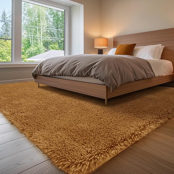 Sour Lemon 8x10 Area Rugs for Bedroom Living Room, Large Fluffy Shag Rug | Shaggy Carpet, Soft Plush Furry Bedside Rugs, Anti Slip,Washable Area Modern Rugs Floor Mat for Kids Girls Boys Living Room