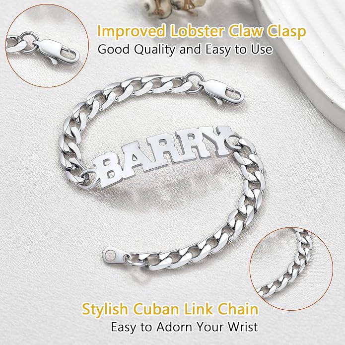 PROSTEEL Silver/Gold/Black Bracelets for Men Figaro Cuban Link, 6mm-13mm Width, 7.5"/8.3"/9" Length, Stainless Steel Mens Bracelet Jewelry with Gift Box