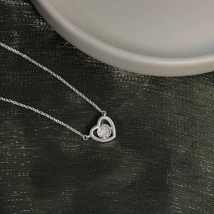 Airmb Heart Necklace for Women Gold/Silver Plated Trendy Heart Choker Lover Pendant Hypoallergenic Fashion Gold/Silver Necklace for Women Love Jewelry Gift for Women Girlfriend