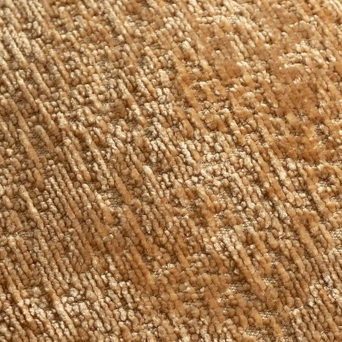 DEZENE Pack of 2 Golden Brown Decorative Throw Pillow Covers 24x24 Cozy Soft Chenille Accent Vintage Square Couch Pillow Covers for Home Decor Bed Sofa Living Room