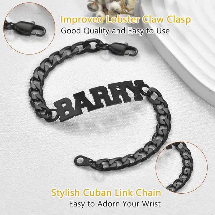 PROSTEEL Silver/Gold/Black Bracelets for Men Figaro Cuban Link, 6mm-13mm Width, 7.5"/8.3"/9" Length, Stainless Steel Mens Bracelet Jewelry with Gift Box