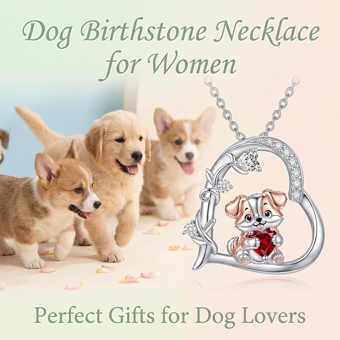 PELOVNY Teddy Bear Necklace for Women 925 Sterling Silver Bear/Highland Cow/Fox/Cat/Axolotl Birthstone Necklace Christmas Birthday Jewelry Gifts for Mom Daughter Wife Sister