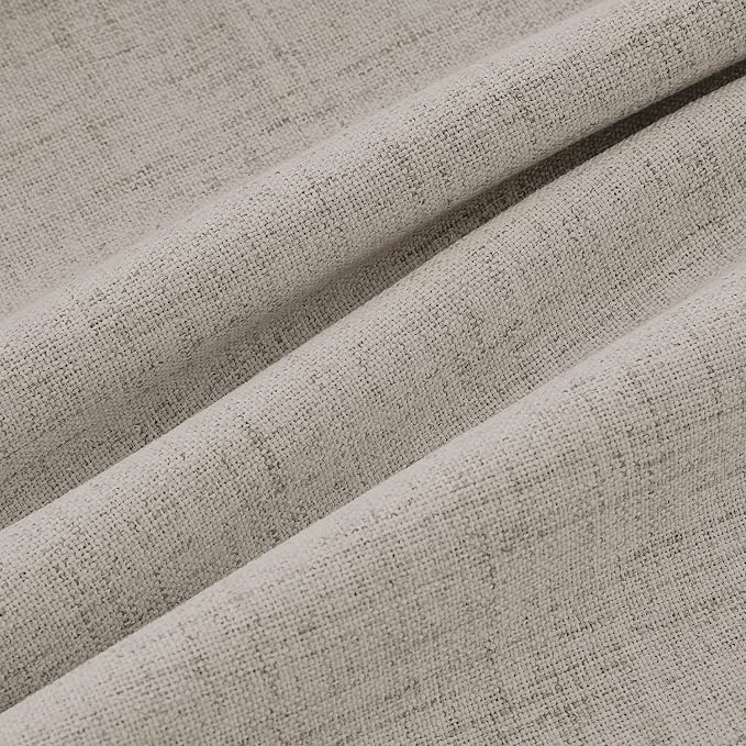 MIULEE 100% Blackout Linen Curtains 42 x 63 Inch Pebble Taupe 2 Panels | Thermal Insulated, Room Darkening Drapes for Bedroom Living Room, Back Tab Rod Pocket Pinch Pleated, Solid Luxury Decor