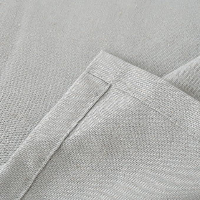 YoungsTex Grey Linen Semi Sheer Curtains 63 Inches Length for Living Room, Light Filtering Window Drapes with Grommet No See Through Privacy for Bedroom, 2 Panels, 42 X 63 Inch