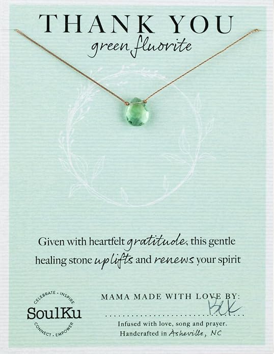 SOULKU Handcrafted Necklace, Empowerment Jewelry With Healing Crystal, Inspirational Jewelry For Women, Mom & Sister Gifts, 2" Extender With Lobster Clasp, 16" Nylon Cord