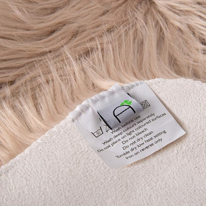 Ashler faux fur rug, Fluffy Shaggy Area Rug Ultra Soft 2.2 x 6 Feet Rectangle Fur Rug, Beige Fuzzy Rug Machine Washable Shag Rug, Nursery Decor Throw Rugs for Bedroom, kids room, Living Room