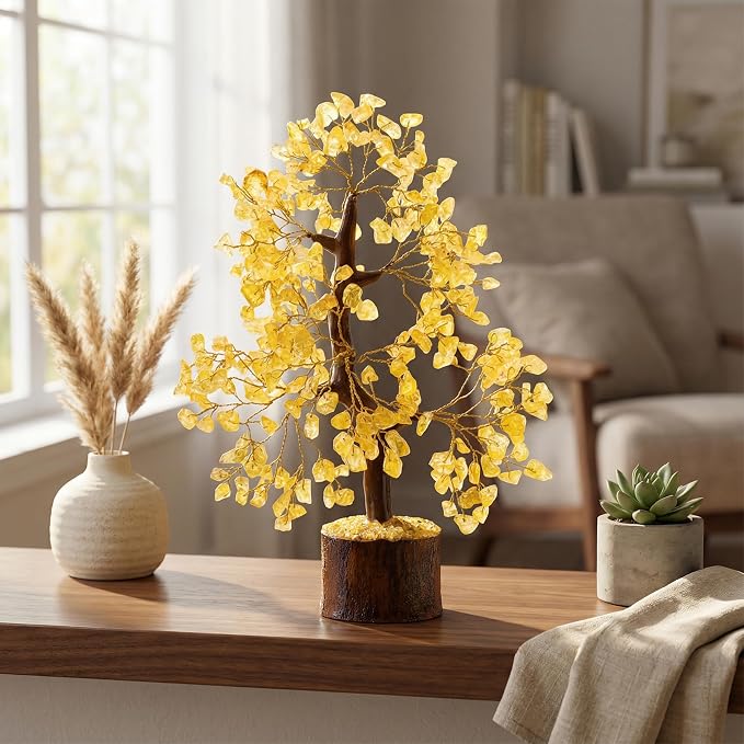 Citrine Tree of Life, Feng Shui Crystal Tree, Positive Energy Meditation Gift, 300 Bead