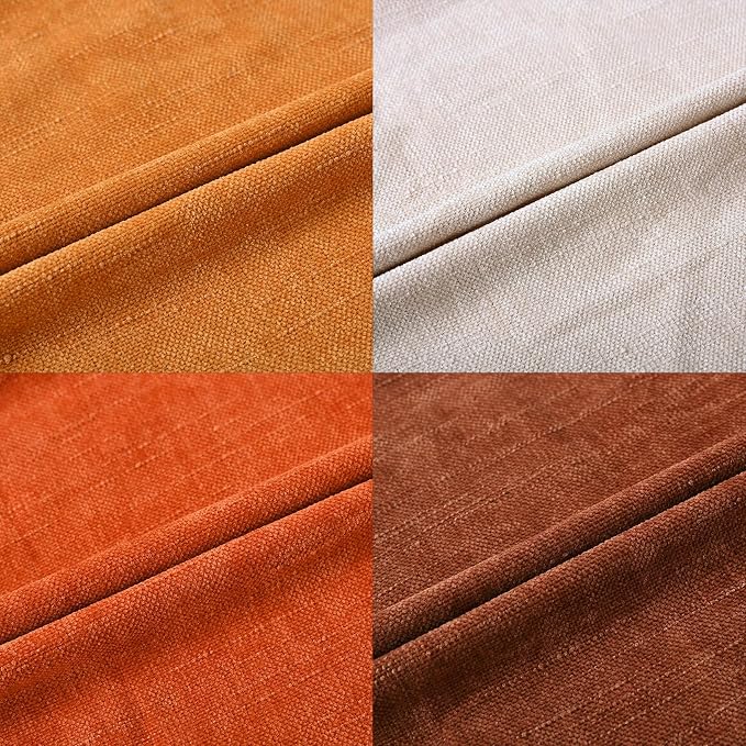 Set of 4 Soft Textured Decorative Throw Pillow Covers 20x20 Inch Cozy Farmhouse Cushion Cover Square Accent Pillow Cases for Bed Couch Sofa Living Room, Beige Rust Orange