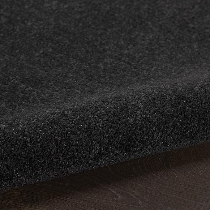 Nourison Home Nourison Essentials Black 5' x Square Area Rug - Easy Clean, Non Shedding, Bed Room, Living Room, Dining Room, Kitchen (5' x Square)