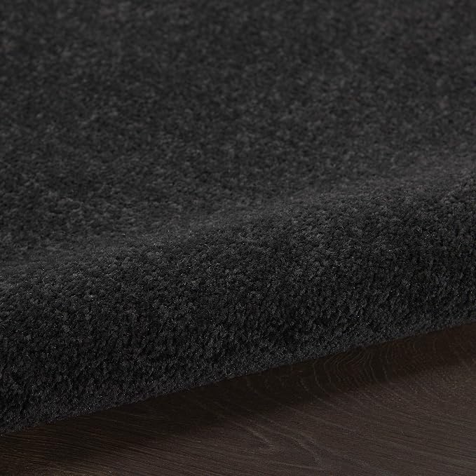 Nourison Home Nourison Essentials Black 6' x 9' Area Rug - Easy Clean, Non Shedding, Bed Room, Living Room, Dining Room, Kitchen (6' x 9')