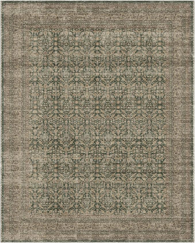 palohom 10x12 Area Rugs for Living Room: Large Area Rug Washable Stain Resistant Non Slip Distressed Vintage Rug Low Pile Faux Wool Soft Rug for Bedroom Farmhouse Dining Room Nursery Kids Playroom