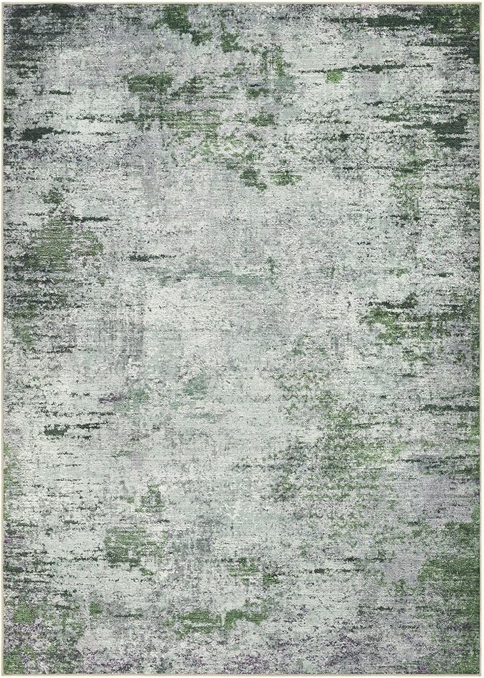 DMOYEST Area Rug Living Room Rugs - 10x14 Large Soft Indoor Neutral Modern Abstract Low Pile Washable Rug Carpet for Bedroom Dining Room Farmhouse Home Office - Green/Grey/Brown