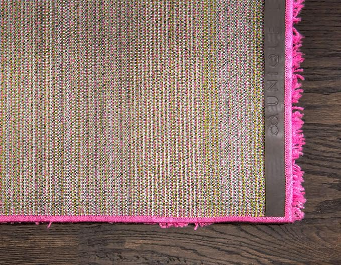 Unique Loom Solid Shag Collection Area Rug (2' 6" x 13' 1" Runner, Taffy Pink)