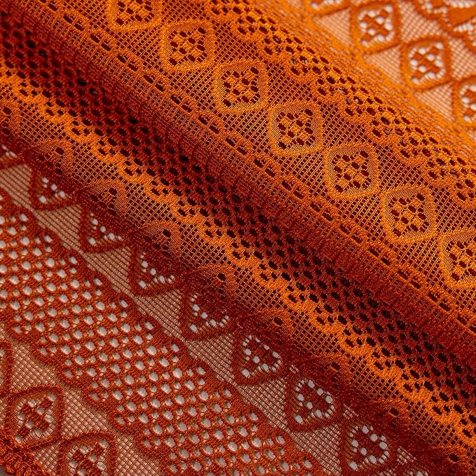 Sutuo Home Terracotta French Door Curtains 72 Inches Long for Front Door Glass & Sidelights, Burnt Orange Bohemian Tassels Vintage Chic Privacy Drapes Window Halloween Decor, Rod Pocket 2 Panels 25" W