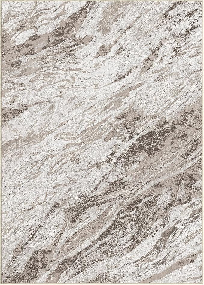 Area Rugs for Living Room: 12X15 Abstract Washable Rug Modern Neutral Large Soft Stain Resistant Non-Slip for Bedroom Dining Room Indoor Home Office Carpet - Brown