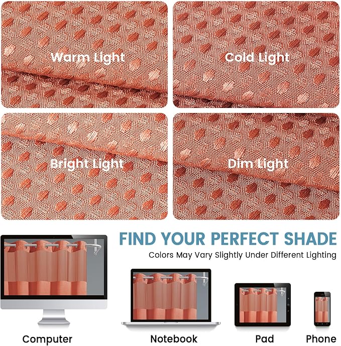 EUTXL 256GSM Heavyweight Hotel Shower Curtain with Detachable Liner - Waffle Textured,Hotel Grade,Spa Like Bath Curtain,71W x 74H,Coral