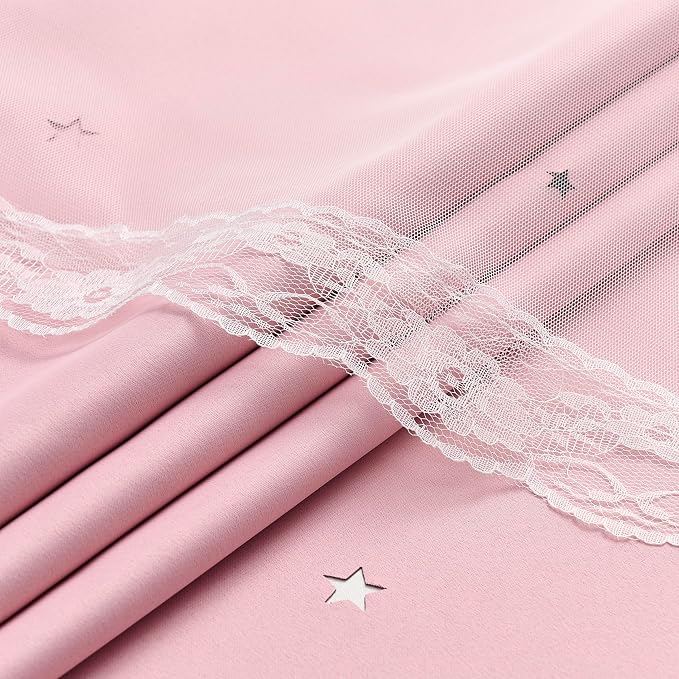 XiDi Baby Pink Blackout Curtains - Bedroom Window Treatment Curtains Thermal Insulated Room Darkening Drapes for Living Room Kitchen Grommet Top Light Blocking Drapery, 34 x 45 Inches Long, 2 Panels