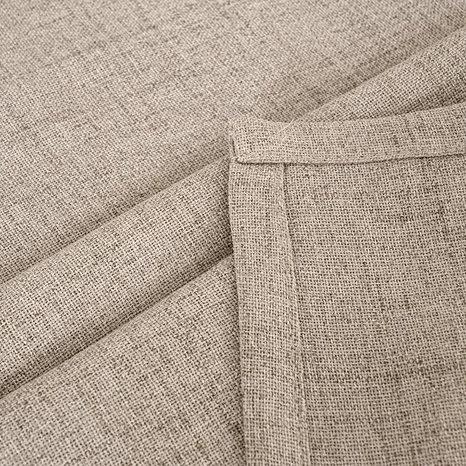 YoungsTex Extra Long Linen Curtains 108 Inch Length for Living Room, Light Filtering with Drapes Bronze Grommet Privacy for Bedroom Farmhouse Decorative, Dark Oatmeal, 52 x 108 Inch, 2 Panels