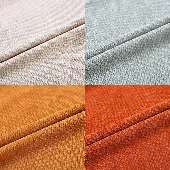 Set of 4 Soft Textured Decorative Throw Pillow Covers 20x20 Inch Cozy Farmhouse Cushion Cover Square Accent Pillow Cases for Bed Couch Sofa Living Room, Beige Aqua Burnt Orange