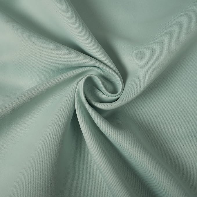 INLINAS Mint Blackout Curtains with Sheer Overlay - Grommets Thermal and Noise Reduction Panels for Bedroom and Living Room Light Blocking and Energy Saving, 52 x 63 Inch, Set of 2