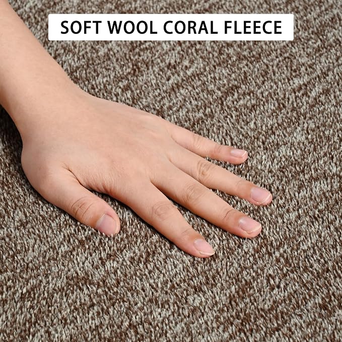 Tepook 5x7 Brown Area Rugs for Living Room Bedroom | Modern Washable Non-Slip Minimalist Rug, Indoor Memory Foam Carpets for Boys Girls Room Home Decor
