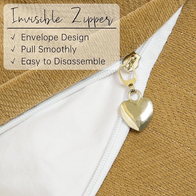 ZWJD Mustard Yellow Throw Pillow Covers 18x18 Set of 2 Chenille Pillow Covers with Elegant Design Soft and Luxurious Decorative Throw Pillows for Couch, Bed, and Home Decor