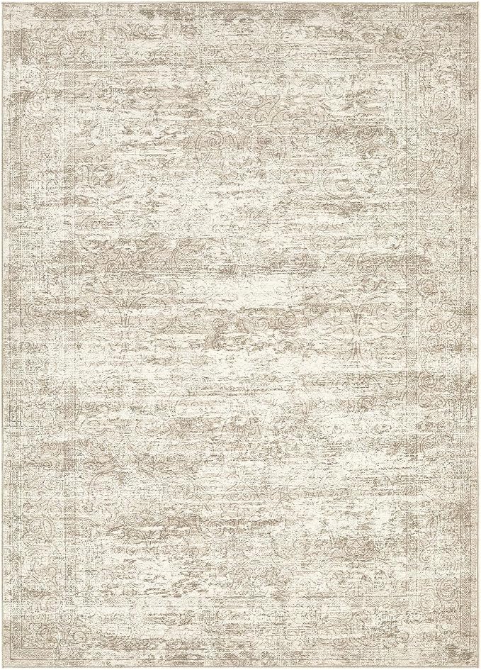 DMOYEST Area Rug Living Room Rugs - 5x7 Abstract Large Soft Indoor Washable Rug Neutral Modern Low Pile Carpet for Bedroom Dining Room Farmhouse Home Office - Vintage Beige