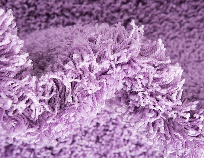 Unique Loom Solid Shag Collection Area Rug (2' 6" x 16' 5" Runner, Lilac)